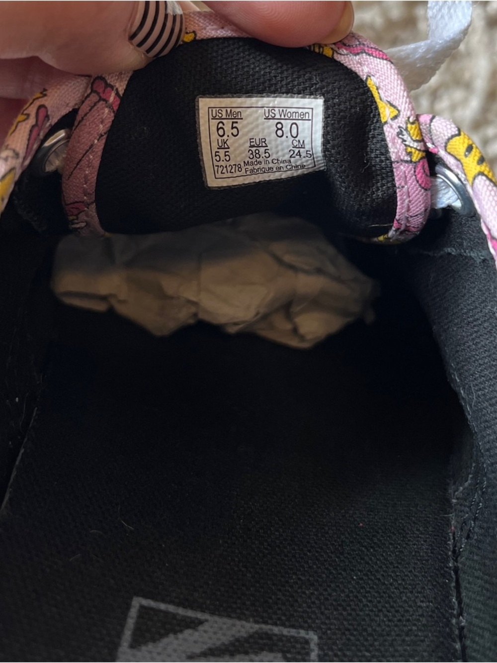 Vans Princess Peach Print Sneakers - Picture 4 of 8